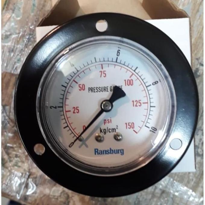 Pressure Gauge Ransburg 2" - Manometer Flange Back Connection murah
