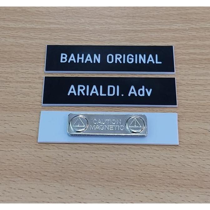Ready papan nama dada grafir bahan original nametag grafir/ukir original magnet