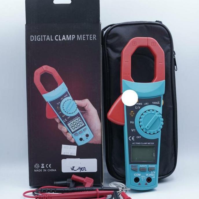 Blue VC902 Tang Ampere Clamp Multimeter 1000A True RMS Auto Ranging Alat Digital SKU 2.002.0734 mura