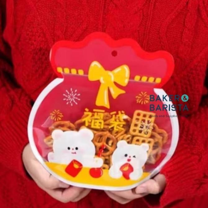 Produk Terbaik] Plastic Zip Bag Imlek Lucky Bag 20x20.5cm I Standing Pouch Plastic Ziplock For Cooki