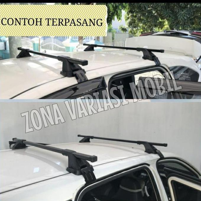 Promo Crossbar Cross Bar Kaki Rack Jepit Body Mobil Universal Minibus / Sedan (580)