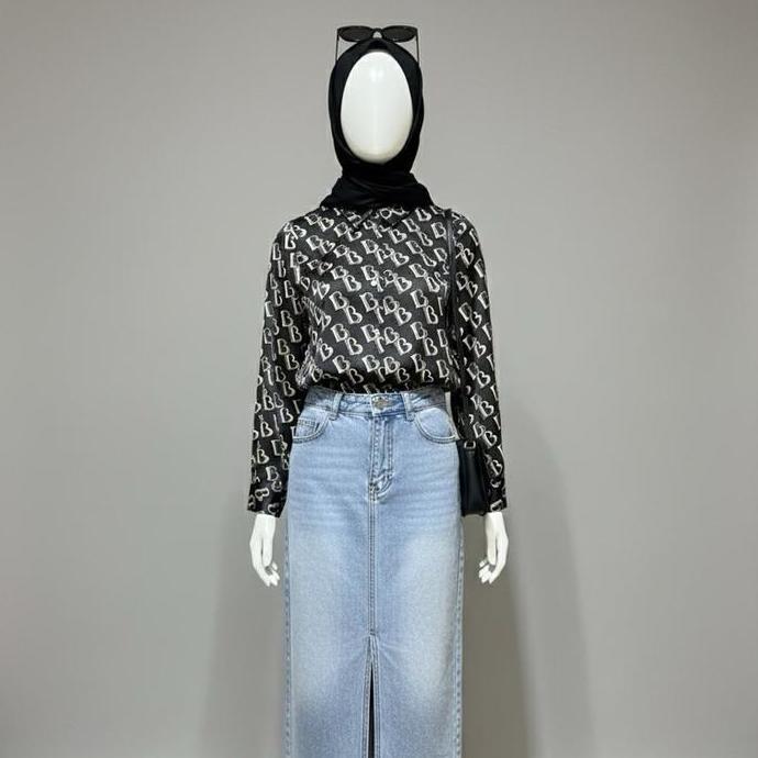 Baju Kemeja Silk Motif 040