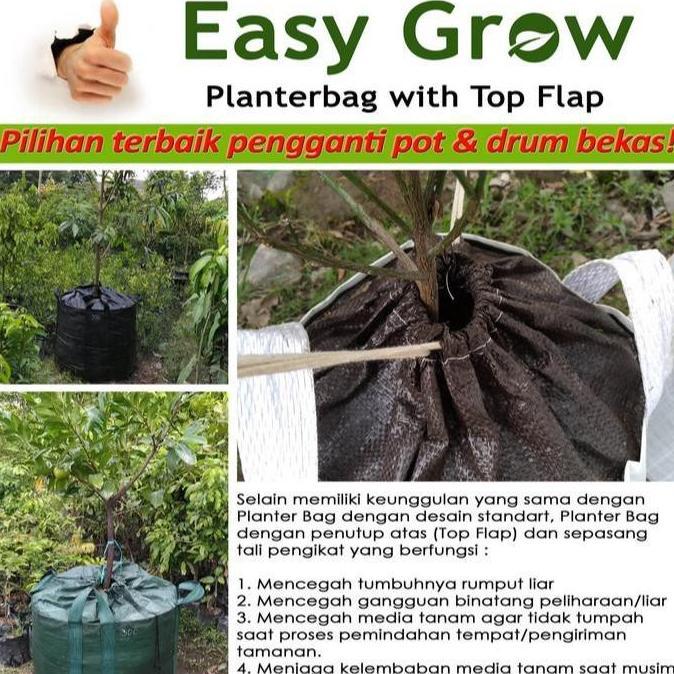 Okwemereza- Easy Grow Planter Bag 75 Liter Top Flap Uv Resistant Dengan 2 Handle Kuat Dan Extra Drai