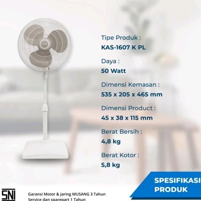 STOK TERBATAS - Kipas Angin Berdiri Miyako KAS1607K-PL / Standfan Miyako kas1607k-pl Kaki Kotak