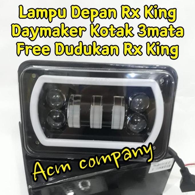 LAMPU DEPAN DAYMAKER RX KING 7IN KOTAK + DUDUKAN PNP RXKING