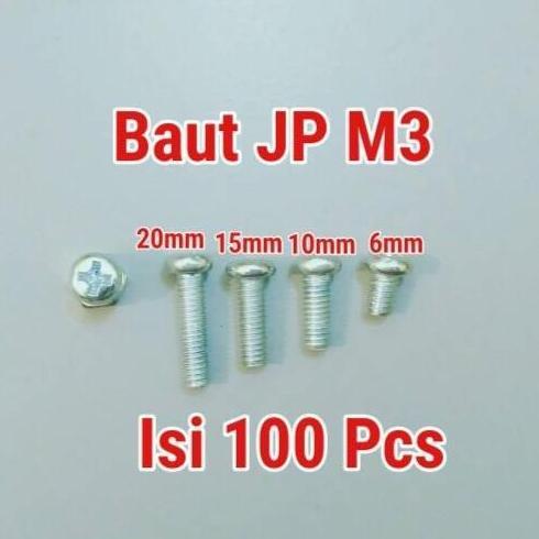 Baut JP M3 X 6 Plus + Isi 100pcs RDA RTA RDTA