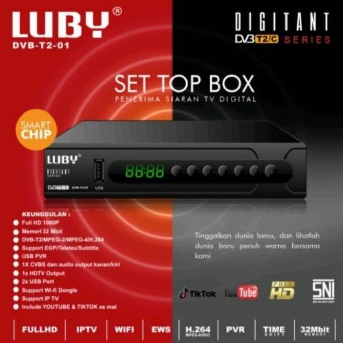 Set Top Box Digital DVB T2-01 LUBY - STB LUBY DVBT2 SIAP DIGITAL