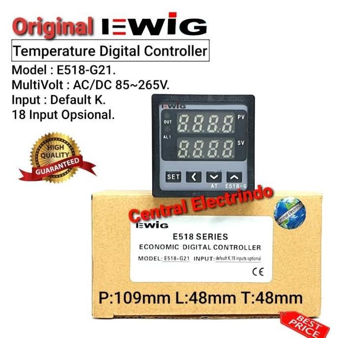PROMO - Temperature Controller/Thermo Control EWIG E508-G 48x48. AC/DC 85~265V.