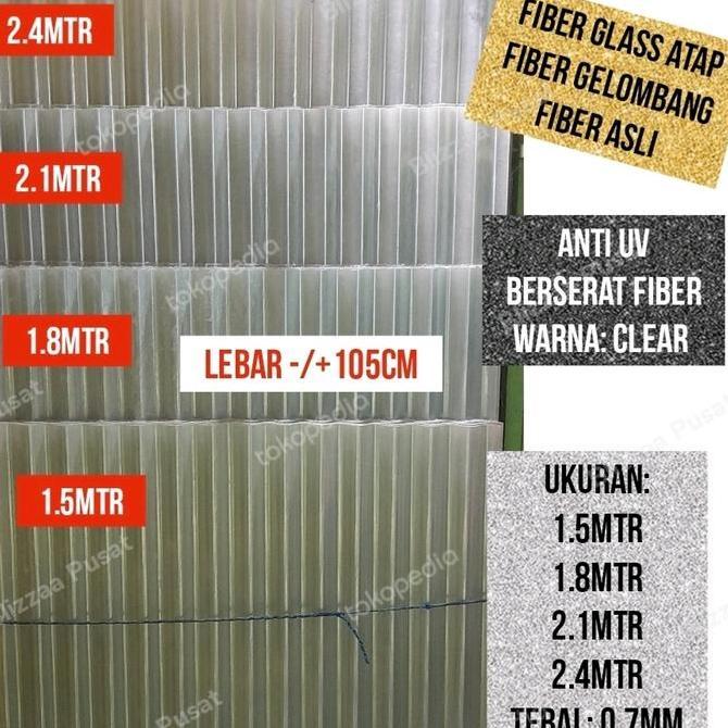 BONUS - Fiber Glass Atap 150cm 180cm 210cm 240cm (Real Serat Fiber) Fiber Gelombang Atap Anti UV