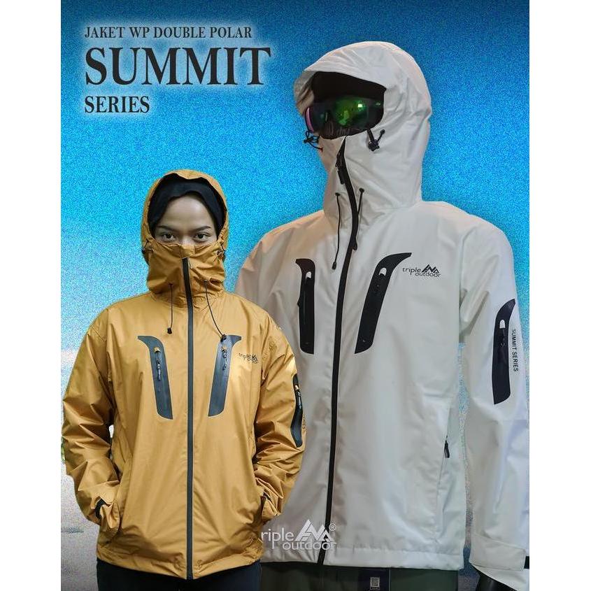 SUMMIT SERIES - JAKET ULTRALIGHT WATERPROOF DOUBLE POLAR, JAKET WATERPROOF HANGAT PRIA WANITA JAKET 