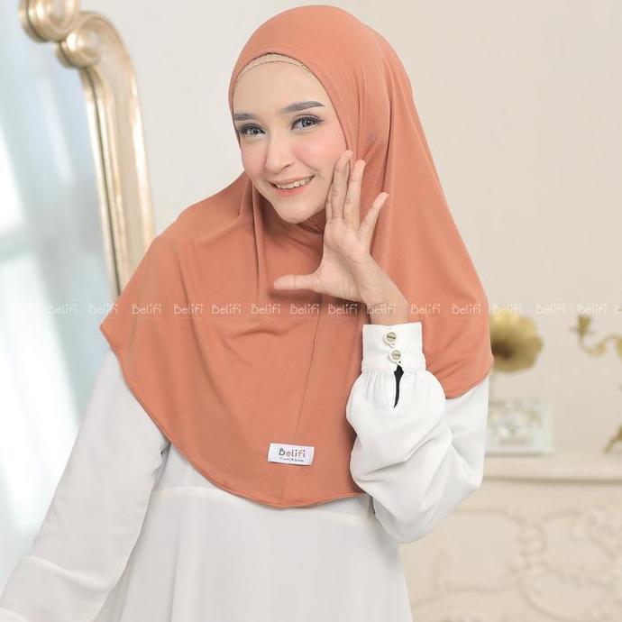 BELIFI | Jilbab Instan Laffi Malay Non Pet Size M Hijab Instan Tanpa Pet Bahan Jersey Premium