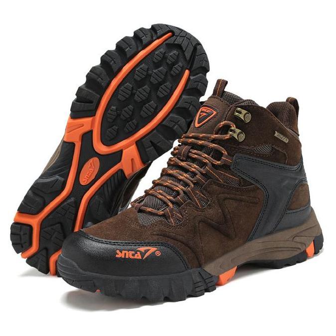 Sepatu Gunung SNTA 496 Brown Orange Boot Hiking / Trekking / Outdoor