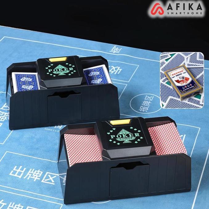 KLUDENG Mesin Kocok Kartu Otomatis 2 Deck Shuffle Machine Bridge UNO Games