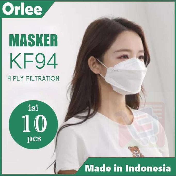 WHESTLI Masker Kf94 KF 94 4Ply 4 ply Emboss Orlee evo 3D Kemenkes isi 10 pcs