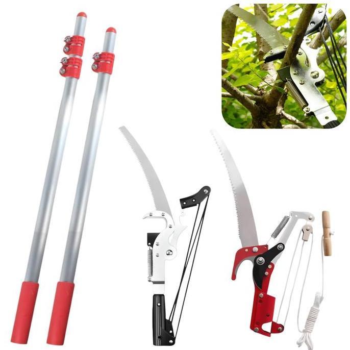 HOUTMANS Tongkat Teleskopik Tiang Galah Panjang Serbaguna Pemetik Buah Gergaji Ranting