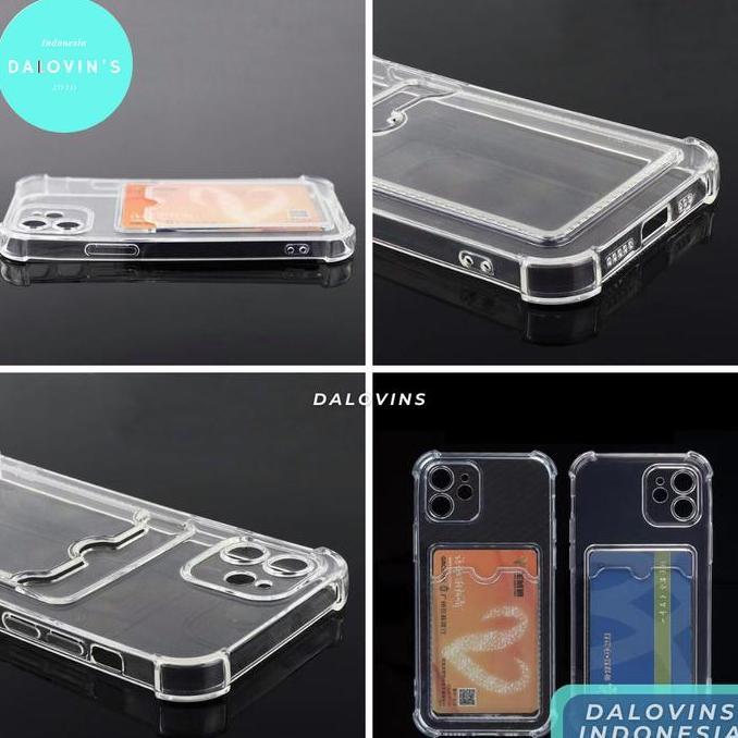 Anti Crack Card Case iPhone 11 12 13 PRO MAX MINI Transparan Casing