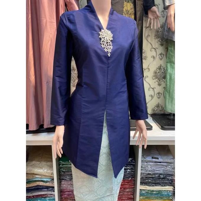 Setelan Kebaya Tunik Kurung Melayu jumbo XXXL / Kebaya Tunik Tafeta / Rok Lilit Songket Palembang GS