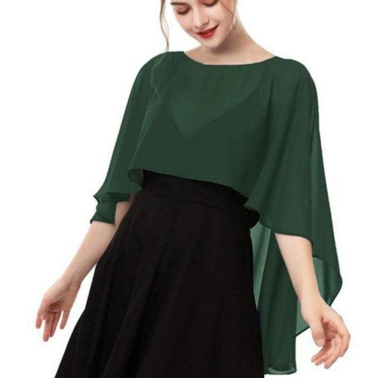 HIGH DEMAND Cape ceruty warfell luaran dress baju kondangan baju pesta