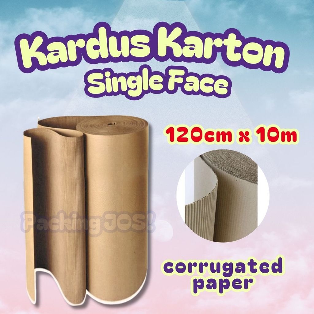Kardus Lembaran Single Face Roll 120cm x 10m / Karton Roll Packing Furniture Barang Mudah Pecah 120 