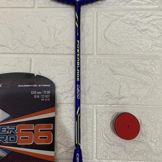 Raket Badminton Carlton Powerblade C200+Grip+Senar Hiqua Micro 66 Ori