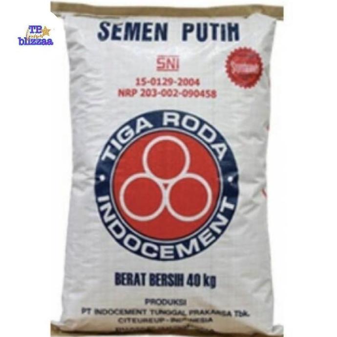 PROMO DISKON - Semen Putih 40kg Sak Semen Putih Tiga Roda 40kg Semen Putih Per 1 Sak