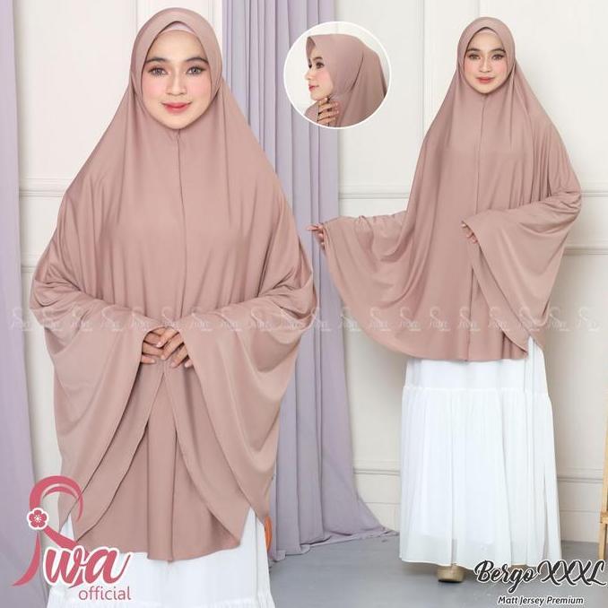 Jilbab Syari Super Jumbo Pet Polos Bahan Jersey Premium / Hijab Instan Bergo Syari Super Jumbo XXXL 
