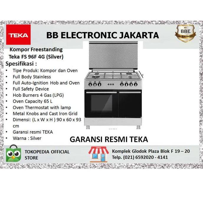 Kompor Freestanding TEKA FS96F B 4G