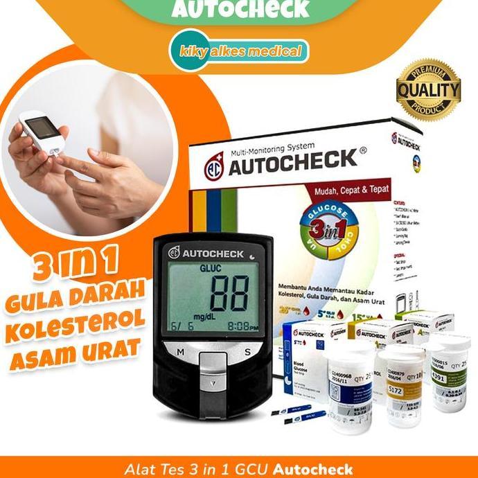 alat tes kolesterol gula asam urat 3 in 1 autocheck alat tes darah
