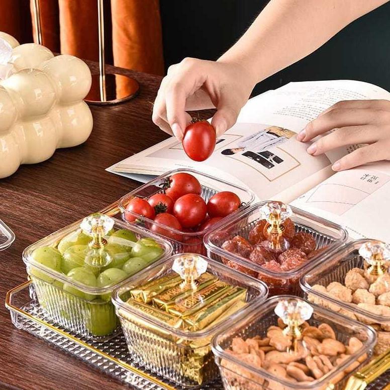 Berkualitas Snack Tray Toples Set Nampan Toples Permen Minimalis Toples Lebaran Snack Tray Tempat Ca