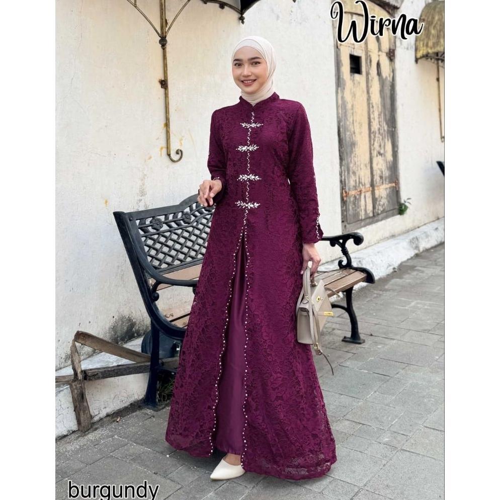 HIGH DEMAND WIRNA - Dress gamis by adnbusana | Gamis pesta mewah | Baju kondangan wanita kekinian | 