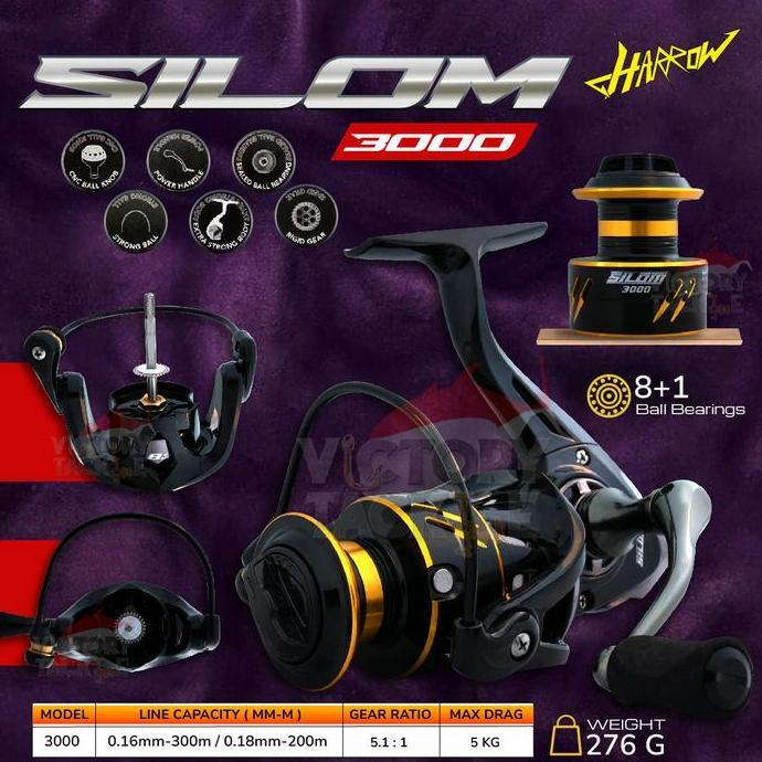 NEW REEL PANCING HARROW SILOM POWER HANDLE METAL BODY 3000 4000 5000 6000 Ikan Jig Lure Mancing