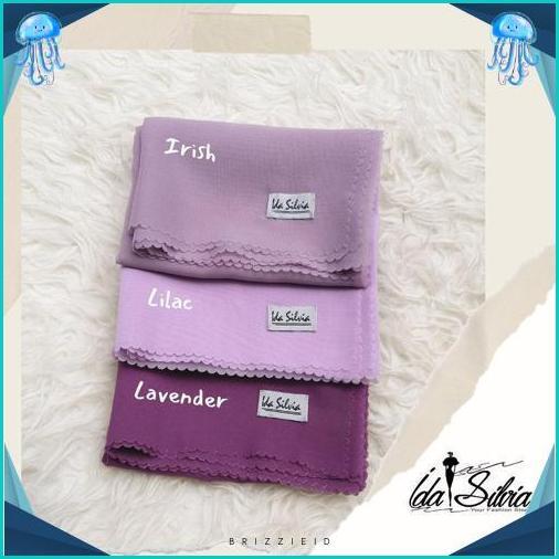 Purple Series / Lilac / Jilbab Segiempat Kerudung Segi Empat Lasercut Dan Jahit Tepi Hijab Square Pr