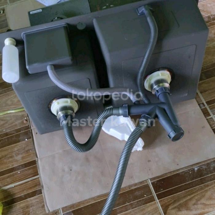 Paket Kitchen Sink Stainless ICHSAN 8245 HITAM /Sink ICHSAN 8245 BLACK Kran