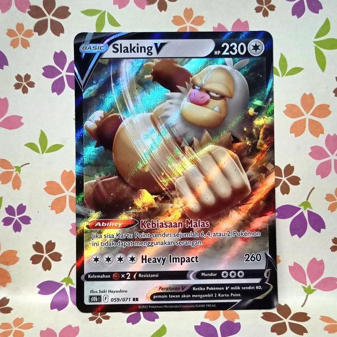 slaking V RR pokemon go s10b | 059/071 pokemon tcg indonesia