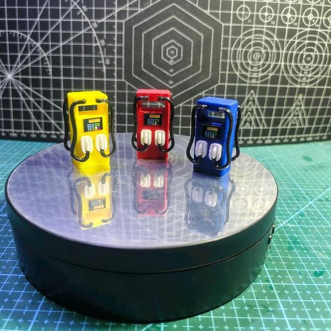 Aksesories Diorama Skala 1/64 Miniatur Mesin Pom Bensin 2 sisi Cocok Untuk hotwheels MB Tomica dll