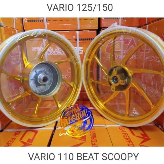 VELG RACING DELKEVIC HONDA VARIO 110 HONDA BEAT FI NEW SCOOPY FI Bearing Gold
