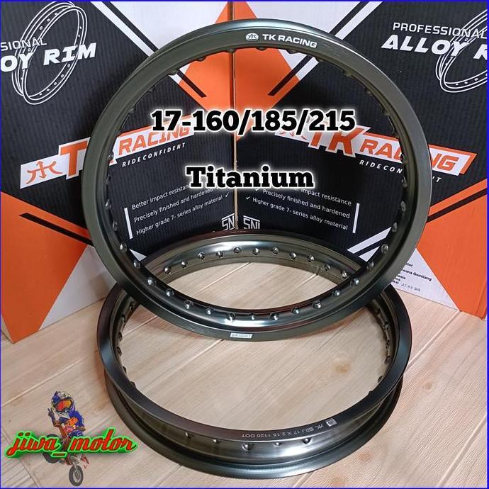 velg TK racing ring 17 160 185 dan 185 215 hole 36 warna Titanium