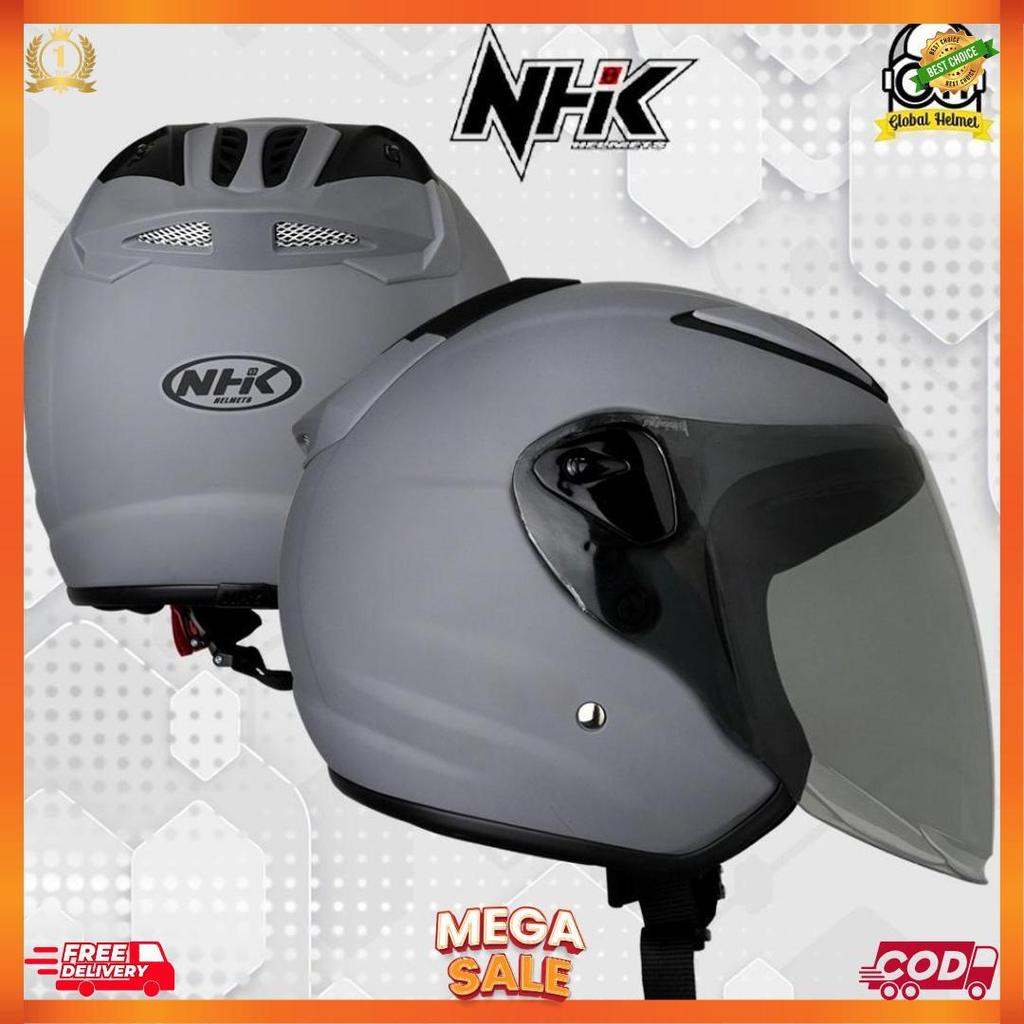 Helm Nhk Half Face Nhk R6 Nhk R 6 Solid Polos Dim Grey Doff Nhk R6 Polos [H2]
