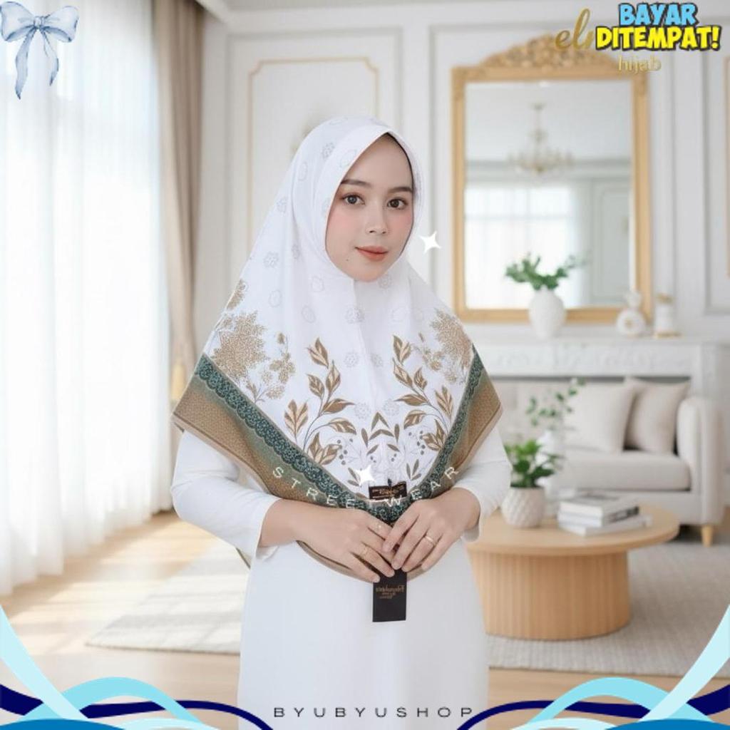 Hijab Instan Bergo Motif Bunga  Printing Jersey Zoya