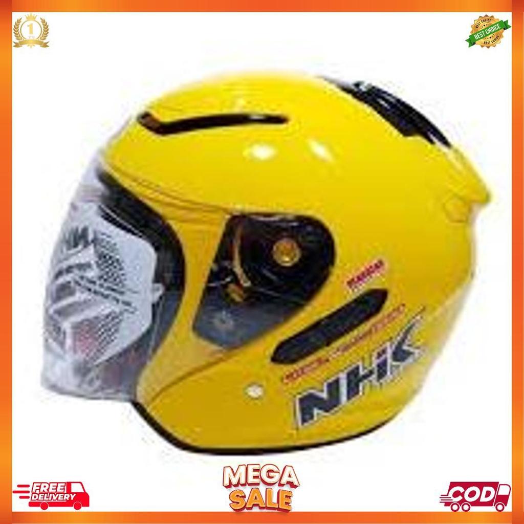 Helm Nhk R1 Yellow Nhk R-1 Solid Yellow Double Visor [H2]