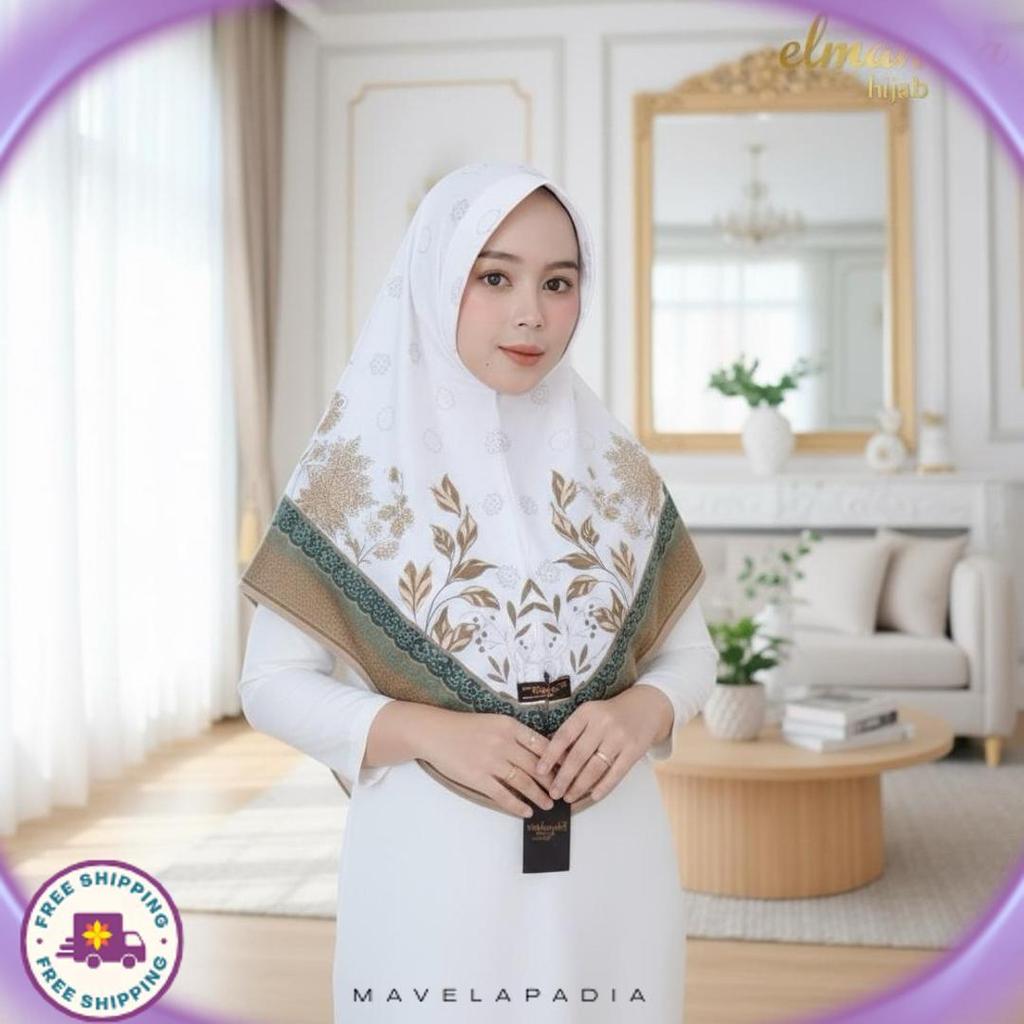 Hijab Instan Bergo Motif Bunga  Printing Jersey Zoya