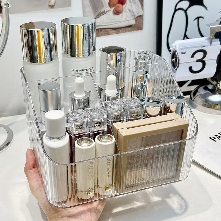 Limited Organizer Kosmetik Rak Make Up Transparan / Tempat Remote Ac Tv Hp Desk Storage / Rak Sekat 