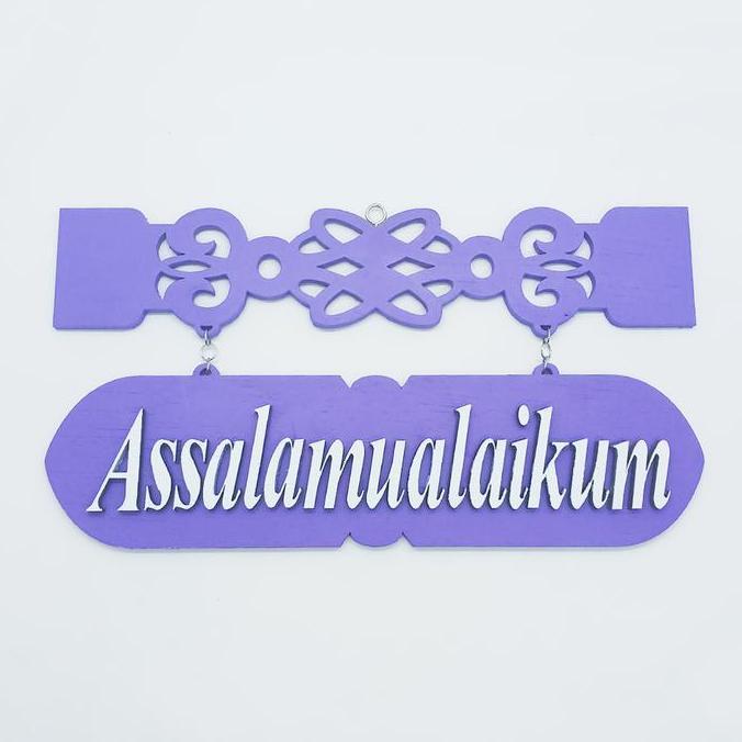 Whyyou- Gantungan Pintu Assalamualaikum / Pajangan Pintu Assalamualaikum / Papan Kekinian Shabby Ass