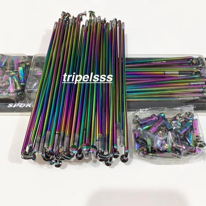 Jari jari Ruji Gold & Rainbow Pelangi Velg Ring 14 ring 17 Jupiter mx / Vega R new / Vixion / Mio / 