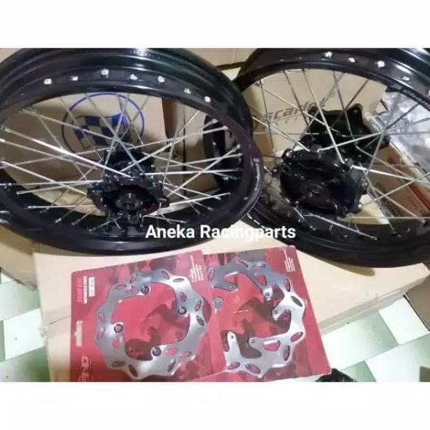 Velg supermoto crf 150l ring 17 komplit anti ribet tinggal pasang