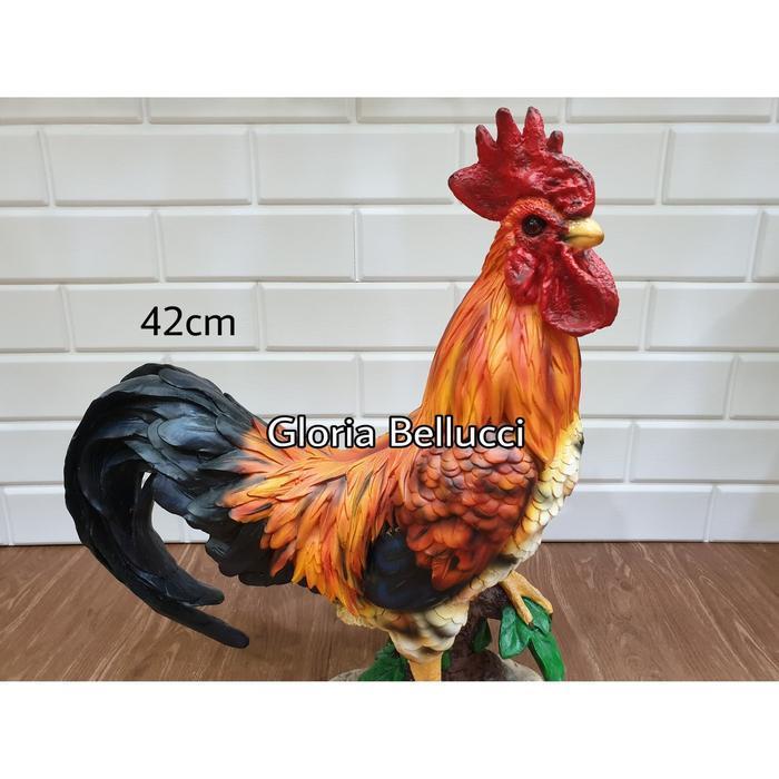 patung pajangan ayam jantan besar miniatur chicken 2