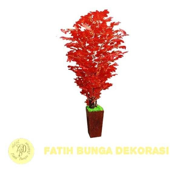 Pohon Maple Merah Artificial Tanaman Pohon Dalam Pot/ Dekorasi Hias