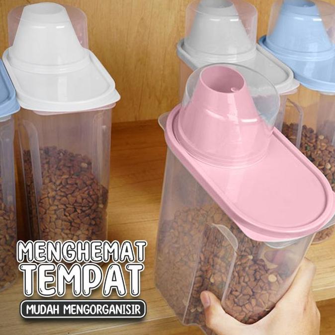 Ready ZEY Tempat Makan Kucing /Toples Makanan Kucing/Pet Food Storage