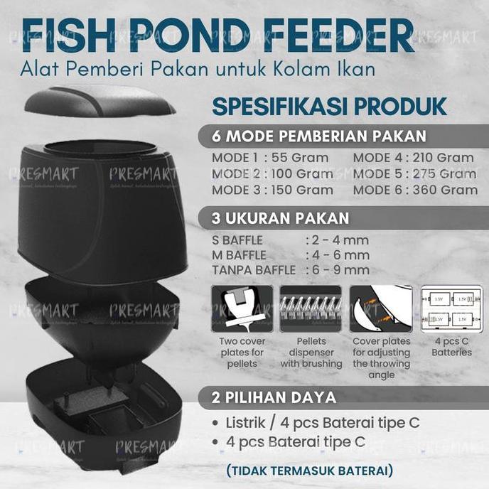 Ready Auto Fish Pond Food Timer Feeder 10L Automatic Pemberi Pakan Makanan Otomatis Autofeeder Kolam
