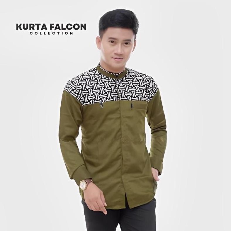 Spesial Ramadhan Baju Koko Dewasa Motif Falcon Army